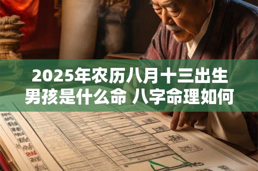 2025年农历八月十三出生男孩是什么命 八字命理如何解析