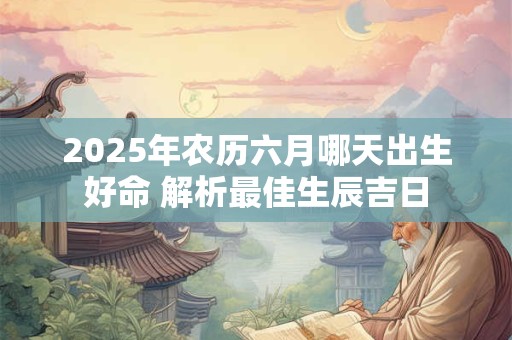 2025年农历六月哪天出生好命 解析最佳生辰吉日