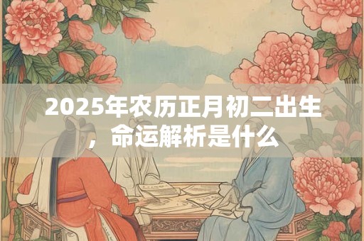 2025年农历正月初二出生，命运解析是什么
