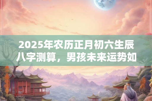 2025年农历正月初六生辰八字测算，男孩未来运势如何