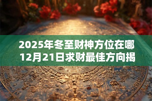 详细阅读:2025年冬至财神方位在哪 12月21日求财最佳方向揭秘 2025年冬至财神方位在哪 12月21日求财最佳方向揭秘