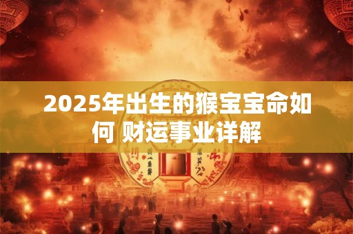 2025年出生的猴宝宝命如何 财运事业详解