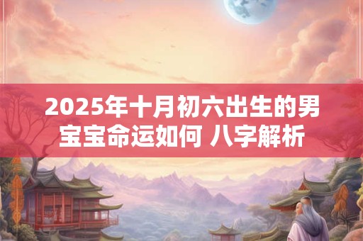 2025年十月初六出生的男宝宝命运如何 八字解析