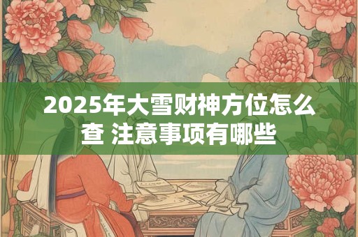 2025年大雪财神方位怎么查 注意事项有哪些