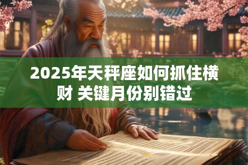 2025年天秤座横财月份预测 几月能赚到大钱 2025年天秤座横财月份预测 几月能赚到大钱