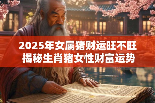 2025年女属猪财运旺不旺 揭秘生肖猪女性财富运势