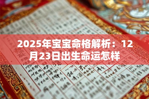 2025年宝宝命格解析：12月23日出生命运怎样