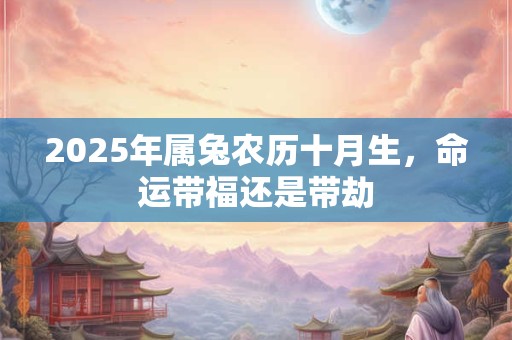 2025年属兔农历十月生，命运带福还是带劫