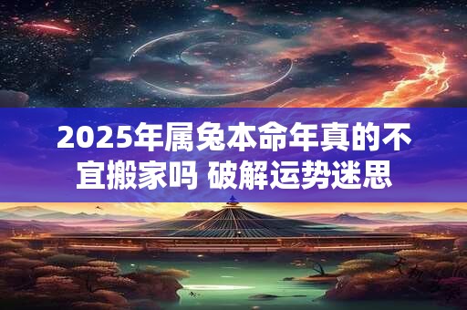 2025年属兔本命年真的不宜搬家吗 破解运势迷思