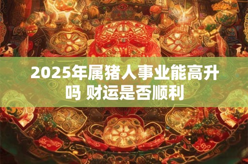 2025年属猪人事业能高升吗 财运是否顺利