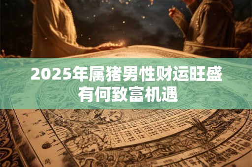 2025年属猪男性财运旺盛 有何致富机遇
