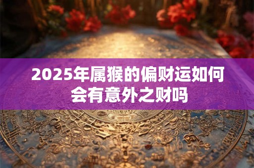 2025年属猴的偏财运如何 会有意外之财吗