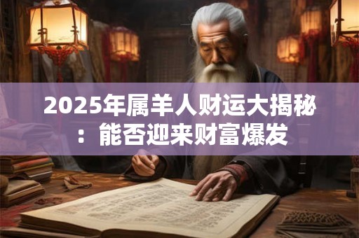 2025年属羊人财运大揭秘：能否迎来财富爆发