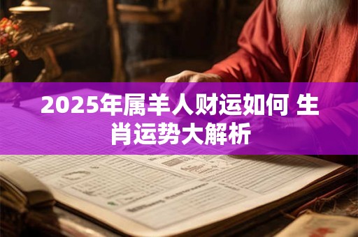 2025年属羊人财运如何 生肖运势大解析