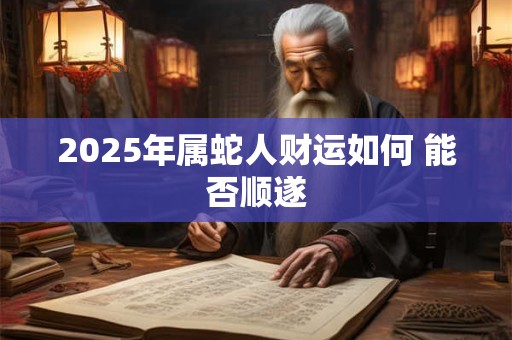 2025年属蛇人财运如何 能否顺遂