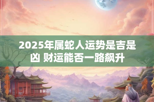 2025年属蛇人运势是吉是凶 财运能否一路飙升