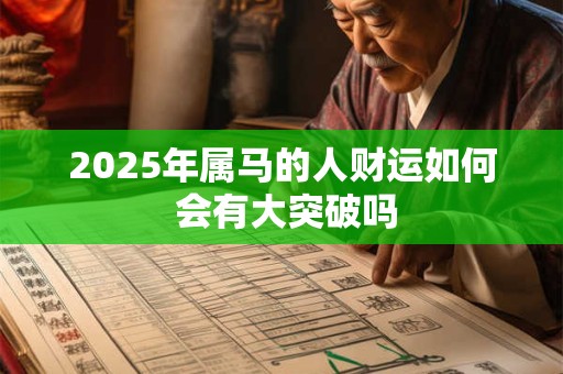 2025年属马的人财运如何 会有大突破吗