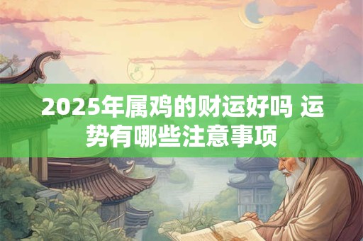 2025年属鸡的财运好吗 运势有哪些注意事项