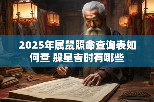 2025年属鼠照命查询表如何查 躲星吉时有哪些