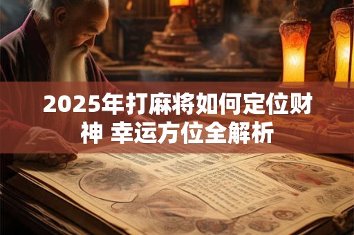 2025年打牌必胜之道：如何精准锁定财神方位
