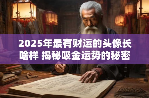 2025年最有财运的头像长啥样 揭秘吸金运势的秘密