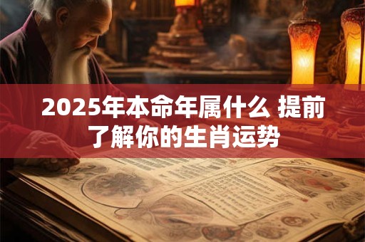详细阅读:2025年本命年属什么 提前了解你的生肖运势 2025年本命年属什么 提前了解你的生肖运势