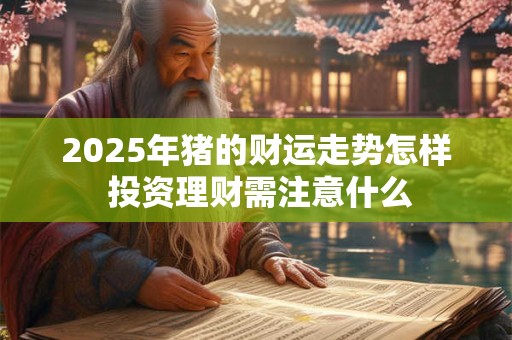 2025年猪生肖财运转折 下半年需注意哪些破财风险
