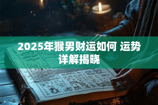 2025年猴男财运如何 运势详解揭晓