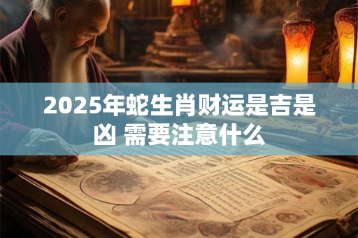 2025年蛇生肖财运是吉是凶 需要注意什么