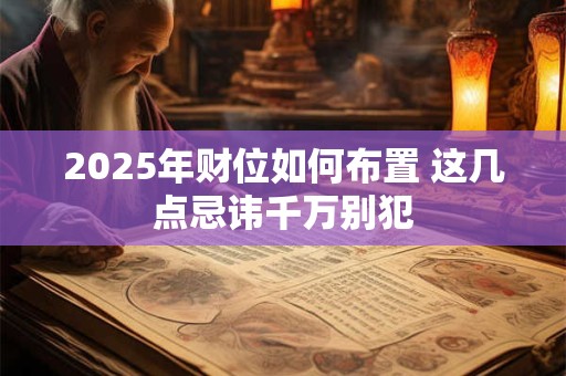2025年财位如何布置 这几点忌讳千万别犯