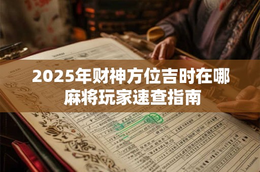 2025年财神方位如何确定 今日查询表告诉你答案