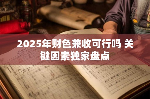 2025年财色兼收可行吗 关键因素独家盘点