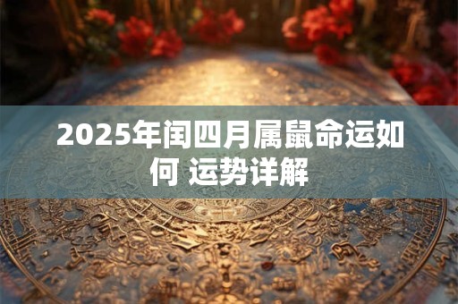 2025年闰四月属鼠命运如何 运势详解