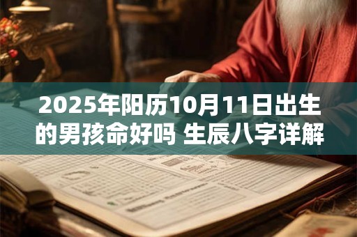 2025年阳历10月11日出生的男孩命好吗 生辰八字详解