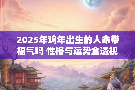 2025年鸡年出生的人命带福气吗 性格与运势全透视