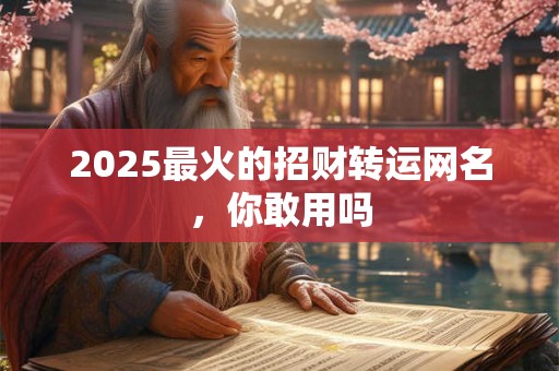 2025最火的招财转运网名，你敢用吗