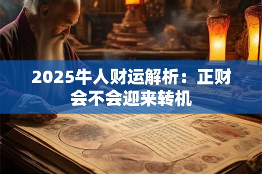 2025牛人财运解析：正财会不会迎来转机