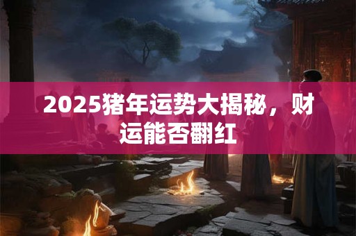 2025猪年运势大揭秘，财运能否翻红