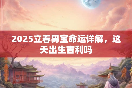 2025立春男宝命运详解，这天出生吉利吗