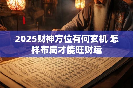 2025财神方位有何玄机 怎样布局才能旺财运