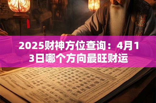 2025财神方位查询：4月13日哪个方向最旺财运