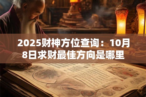 2025财神方位查询:10月8日求财最佳方向是哪里 2025财神方位查询:10月8日求财最佳方向是哪里