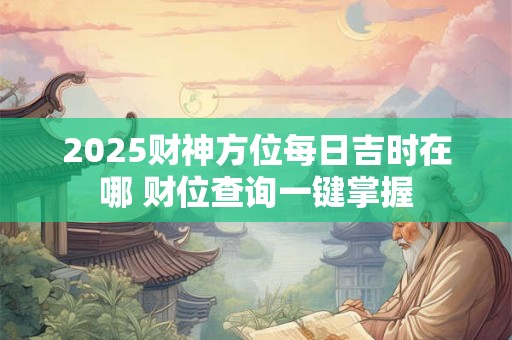 2025财神方位每日吉时在哪 财位查询一键掌握