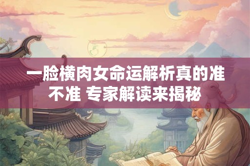 一脸横肉女命运解析真的准不准 专家解读来揭秘