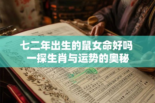 七二年出生的鼠女命好吗 一探生肖与运势的奥秘