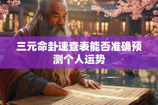 三元命卦速查表能否准确预测个人运势