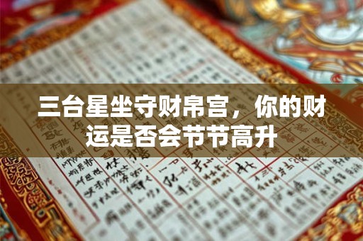 三台星坐守财帛宫，你的财运是否会节节高升