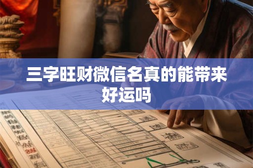 三字旺财微信名真的能带来好运吗