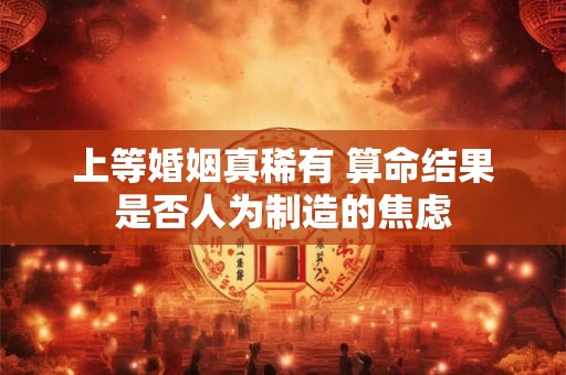 上等婚姻真稀有 算命结果是否人为制造的焦虑