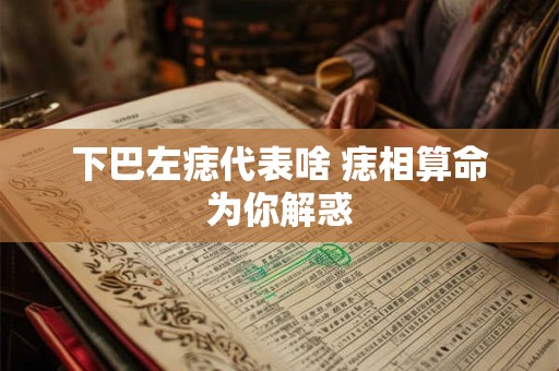 下巴左痣代表啥 痣相算命为你解惑